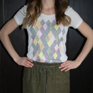 Jcrew diamond embroidered tshirt